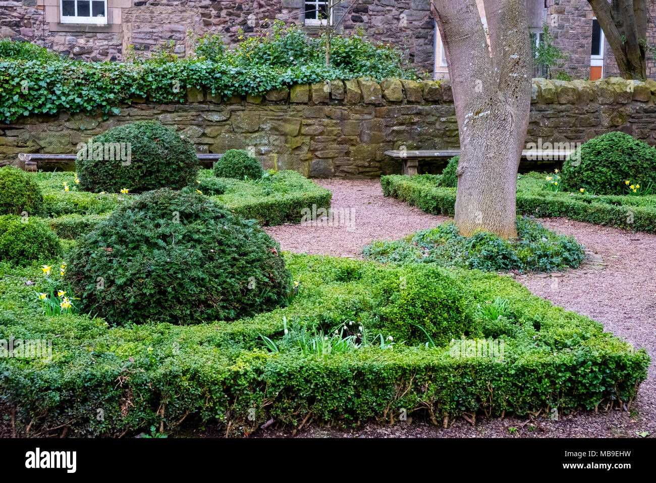 Vue sur Jardin en Dunbars Dunbars Fermer sur Royal Mile ( High Street) dans la vieille ville d'Édimbourg, Écosse, Royaume-Uni Banque D'Images
