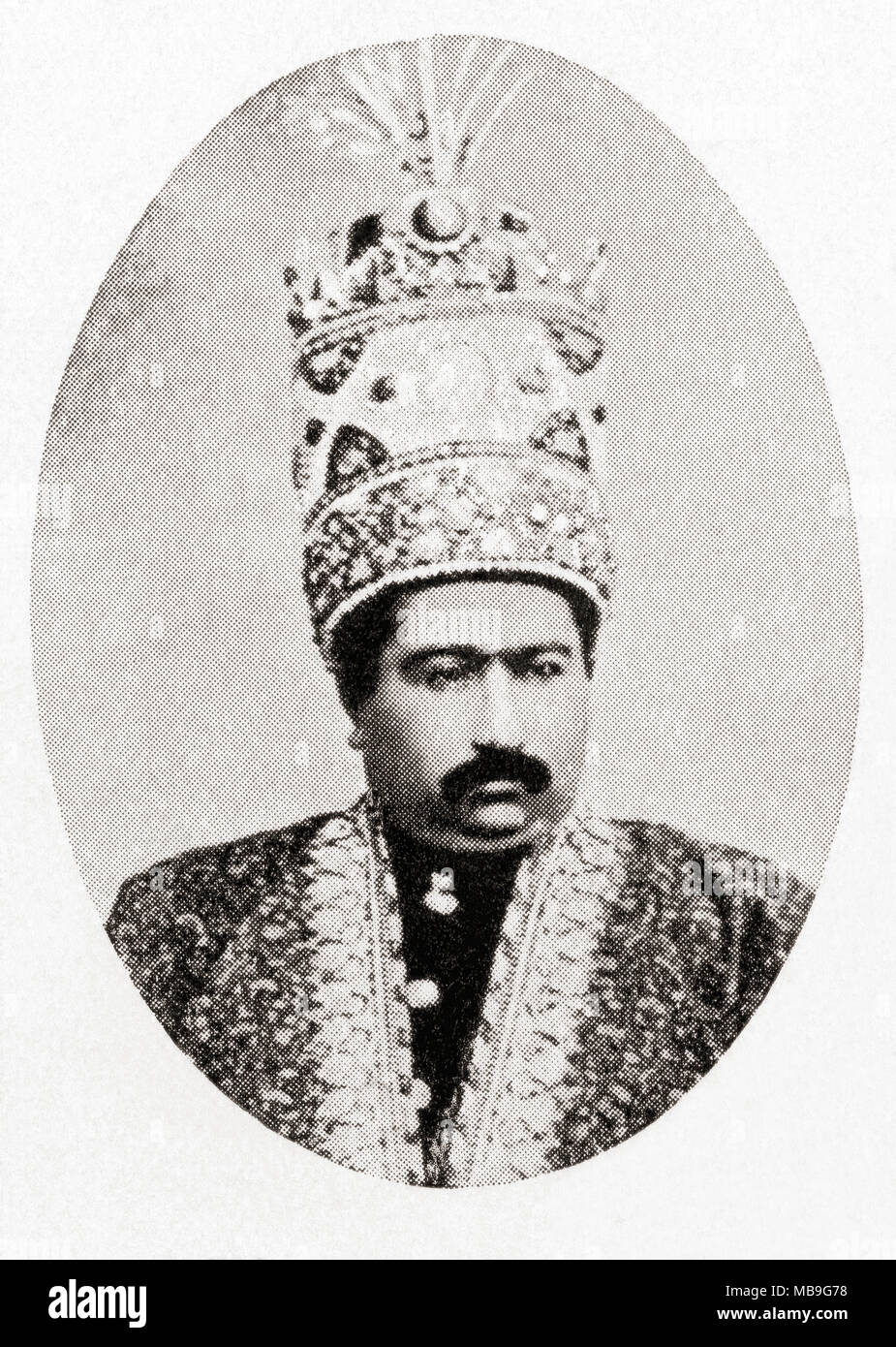Mohammad Ali Shah Qajar, 1872 - 1925. Sixième roi de la dynastie Qajar et Shah de Perse (Iran). L'histoire de Hutchinson de l'ONU, publié 1915 Banque D'Images