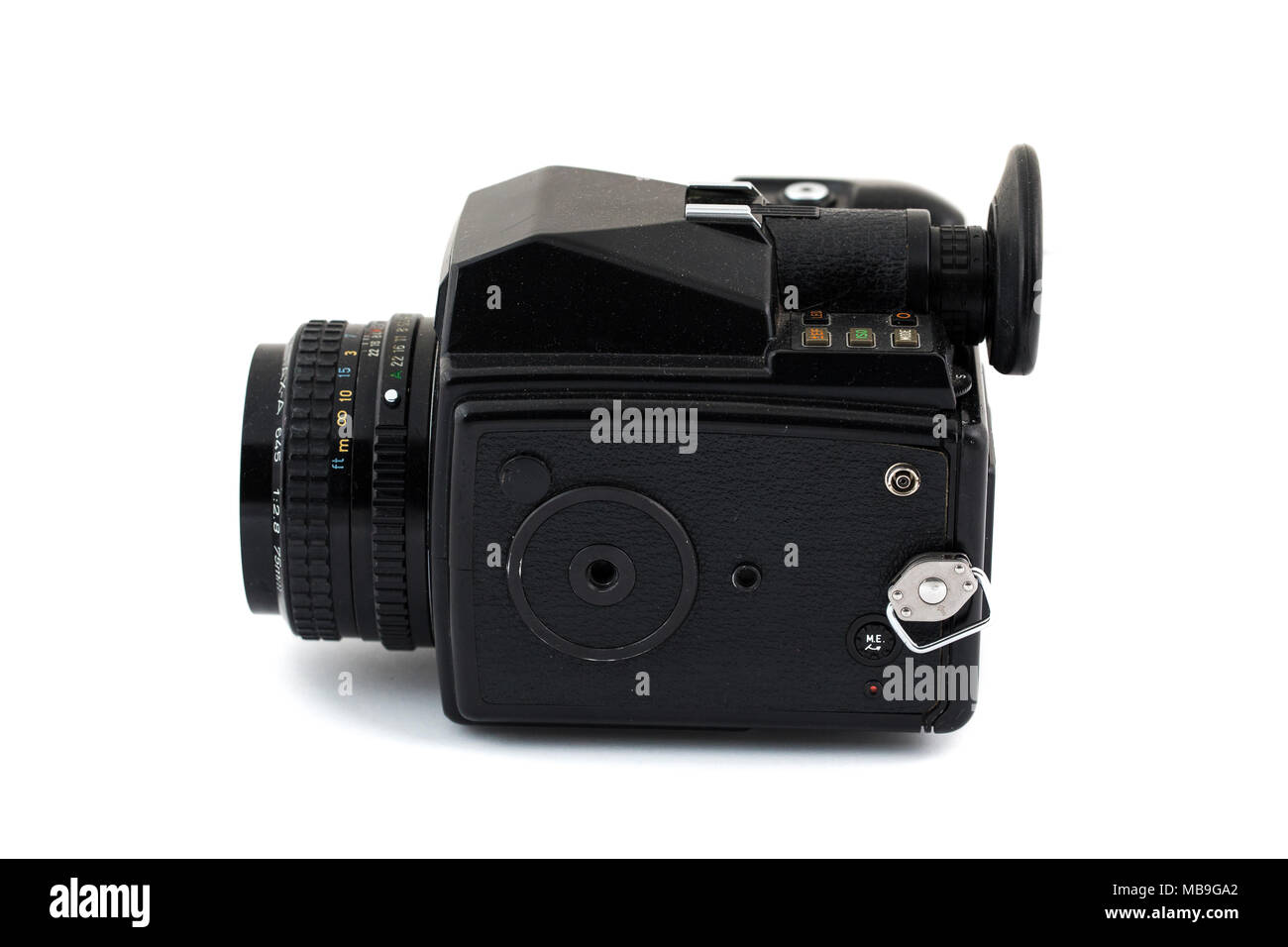 Vintage Film Appareil Blanc Fond isolé Banque D'Images