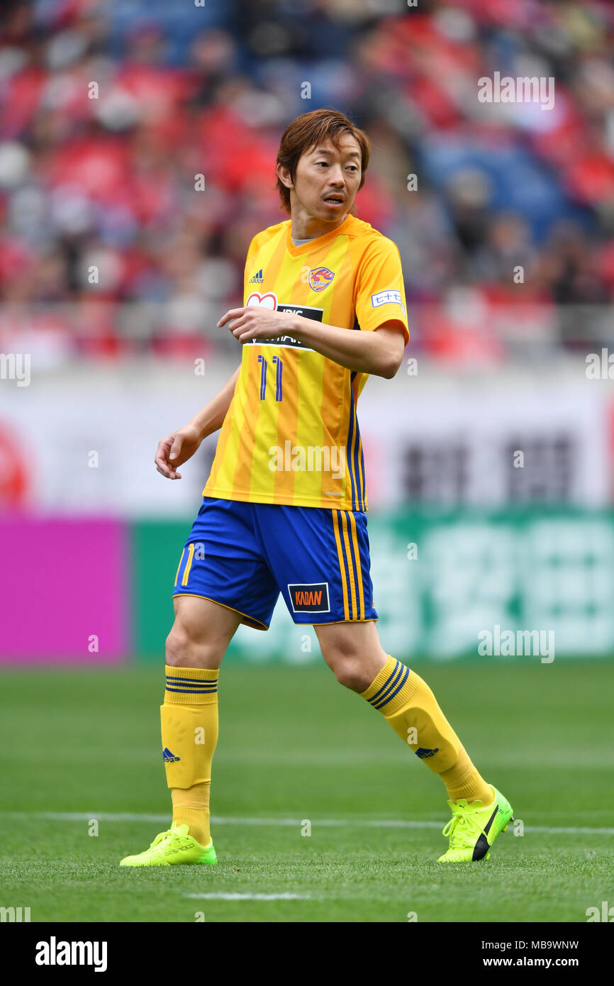 Saitama, Japon. Apr 7, 2018. Naoki Ishihara (Vegalta) Football/soccer : 2018 J1 match de championnat entre Urawa Red Diamonds 1-0 Vegalta Sendai à Saitama Stadium 2002 à Saitama, Japon . Credit : AFLO/Alamy Live News Banque D'Images