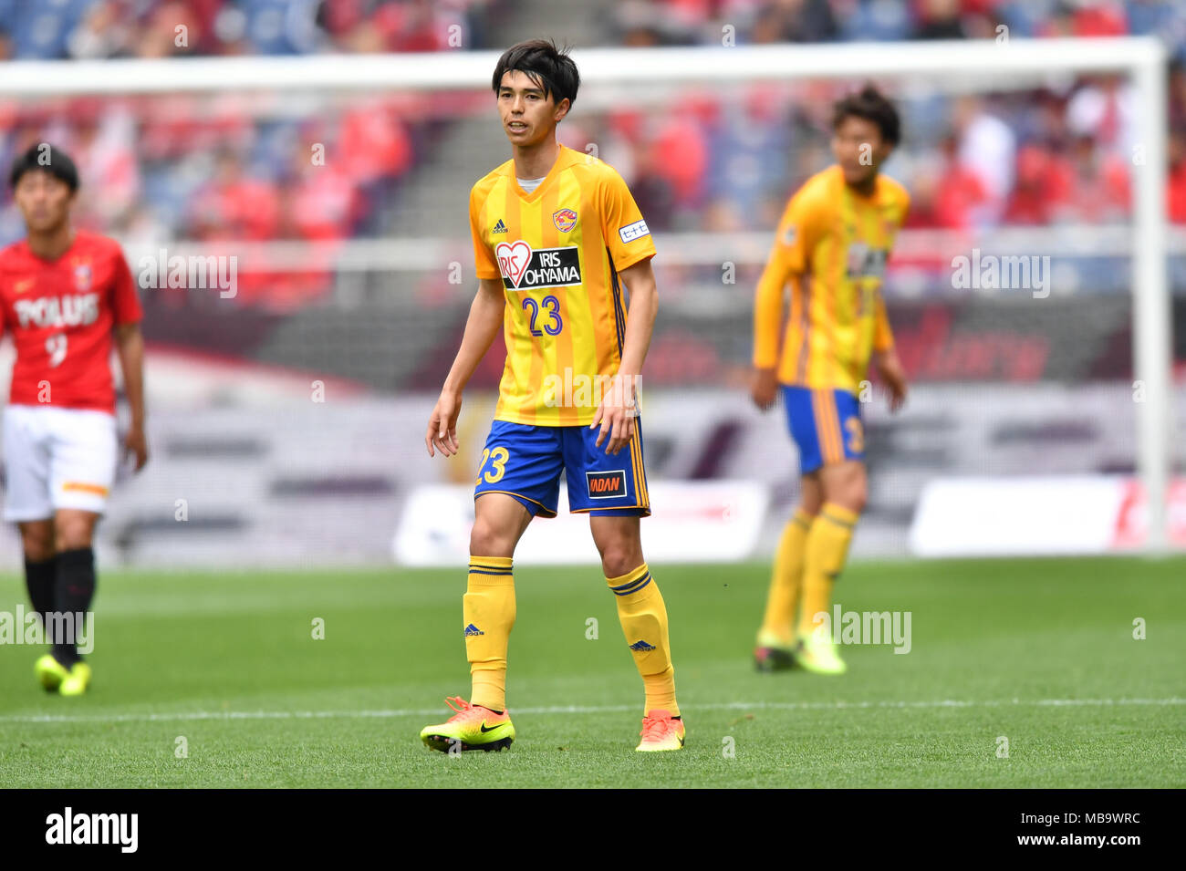 Saitama, Japon. Apr 7, 2018. Yoshihiro Nakano (Vegalta) Football/soccer : 2018 J1 match de championnat entre Urawa Red Diamonds 1-0 Vegalta Sendai à Saitama Stadium 2002 à Saitama, Japon . Credit : AFLO/Alamy Live News Banque D'Images