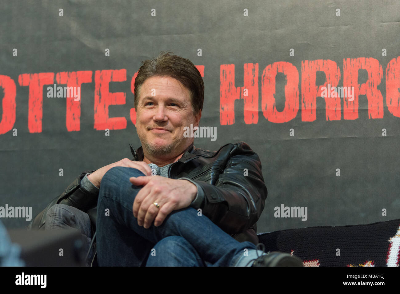 DORTMUND, ALLEMAGNE - le 8 avril : l'Acteur Lochlyn Munro (Freddy vs Jason, Scary Movie, charmé, Riverdale) au week-end d'Enfer, un jour deux (7-8 avril 2018) sur le thème de l'horreur fan convention. Photo : Markus Wissmann/Alamy Live News Banque D'Images