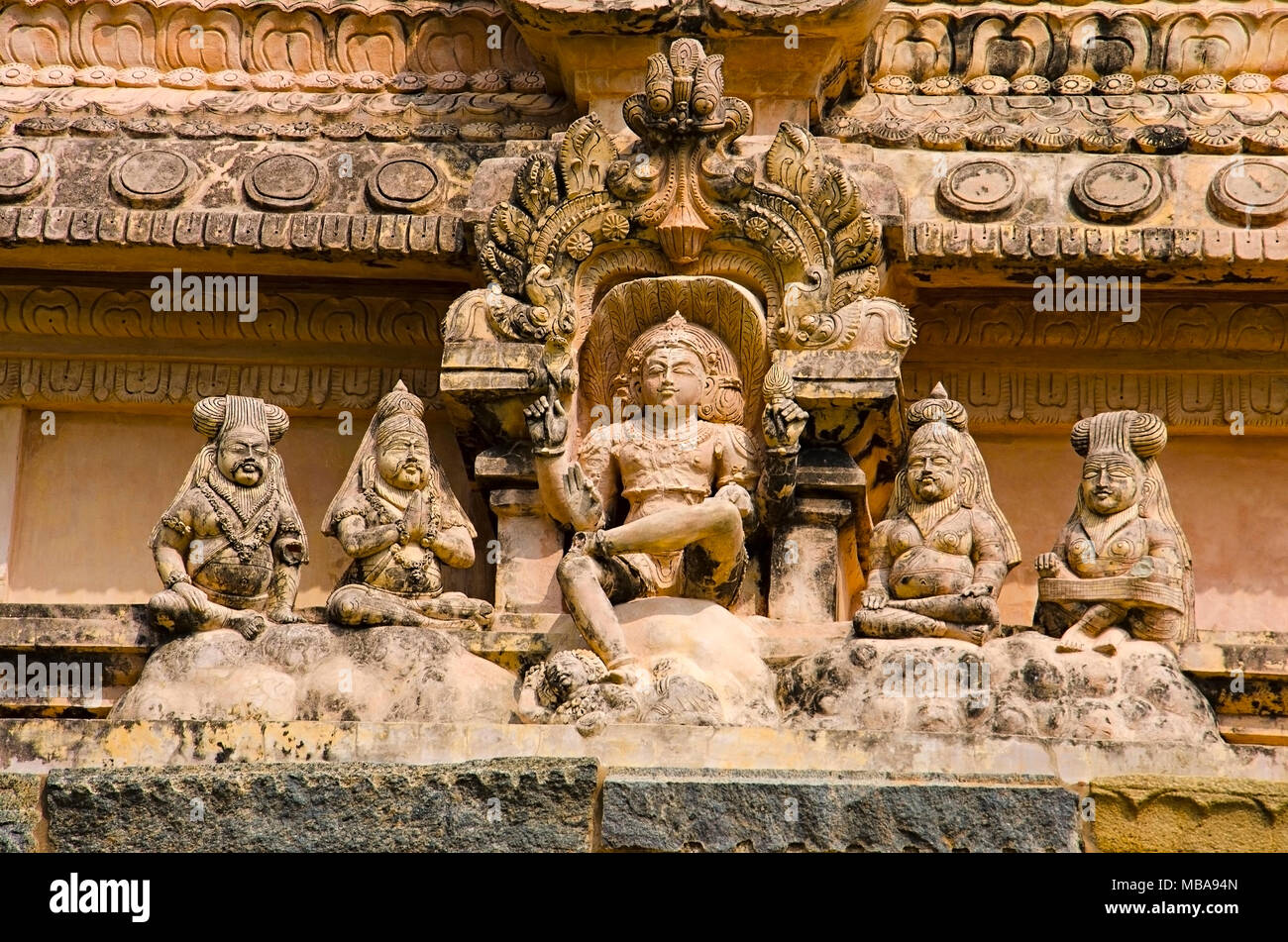 L'idole dans Temple Gangaikondacholapuram sculpté. Thanjavur, Tamil Nadu, Inde. A le plus grand temple de Shiva Lingam en Inde du Sud. Elle est devenue la capitale o Banque D'Images