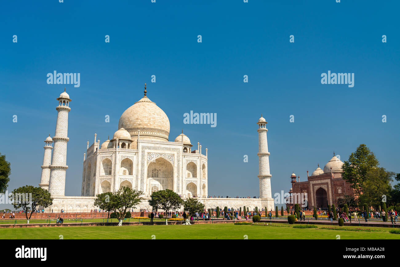 Le Taj Mahal, le monument le plus célèbre de l'Inde. Agra - Uttar Pradesh Banque D'Images