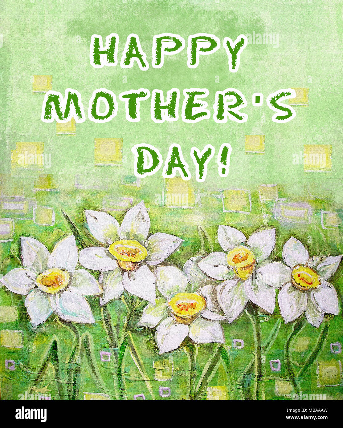 Printemps jonquilles blanche sur une belle peinture acrylique de fond. Les jonquilles printemps fleurs ou de Narcisse. Heureuse fête des mères, carte de souhaits. Banque D'Images Printemps jonquilles blanche sur une belle peinture acrylique de fond. Les jonquilles printemps fleurs ou de Narcisse. Heureuse fête des mères, carte de souhaits. Banque D'Images