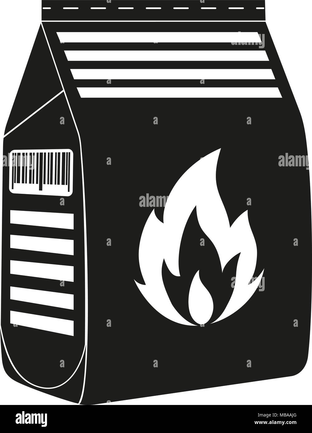 Sac de charbon noir et blanc silhouette. Loisirs de plein air pour l'illustration vectorielle, certificat de la carte-cadeau autocollant banderole, badge, signe, stamp, logo, étiquette Illustration de Vecteur