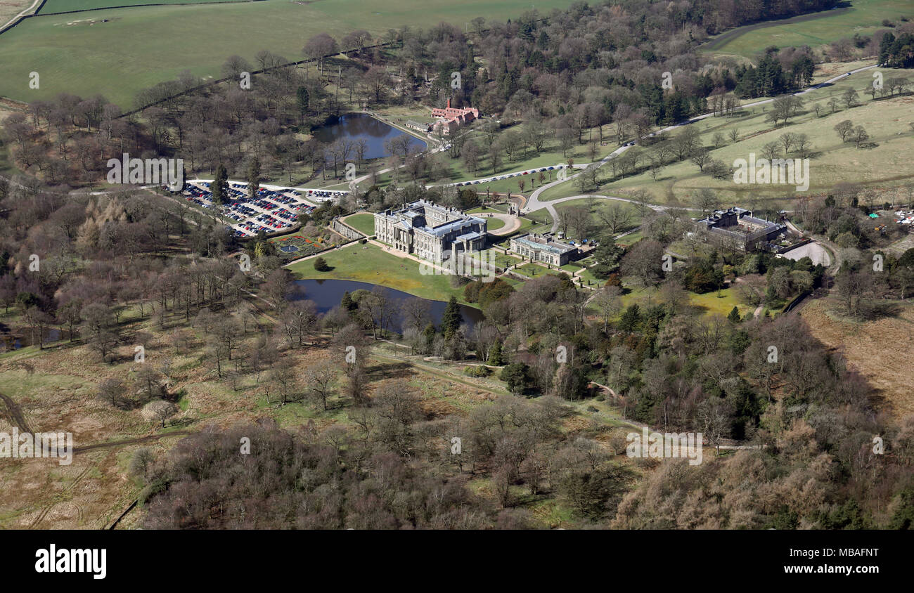 Vue aérienne (de plus de 1500') de Lyme Park (Pemberley dans orgueil & préjugés) dans Cheshire, Royaume-Uni Banque D'Images