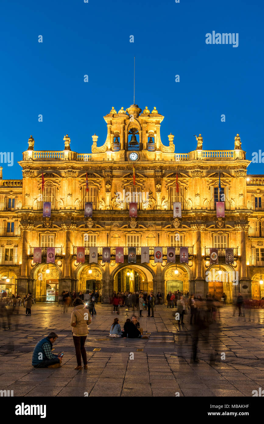 Plaza Mayor, Salamanque, Castille et Leon, Espagne Banque D'Images