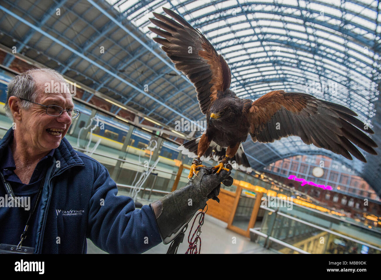 St Pancras, London, UK. 10 avr, 2018. Je veux que mon temps avec vous par Tracey Emin CEPB RA. La Royal Academy of Arts et HS1 révèlent la terrasse 2018 installation des fils à St Pancras International, Londres. L'ouvrage mesure 20 mètres et sera la plus grande base de texte travailler Emin a fait à ce jour. Il restera sur l'écran jusqu'à la fin de l'année pour marquer le 250e anniversaire de la Royal Academy of Arts et le 150e anniversaire de St Pancras. Crédit : Guy Bell/Alamy Live News Banque D'Images