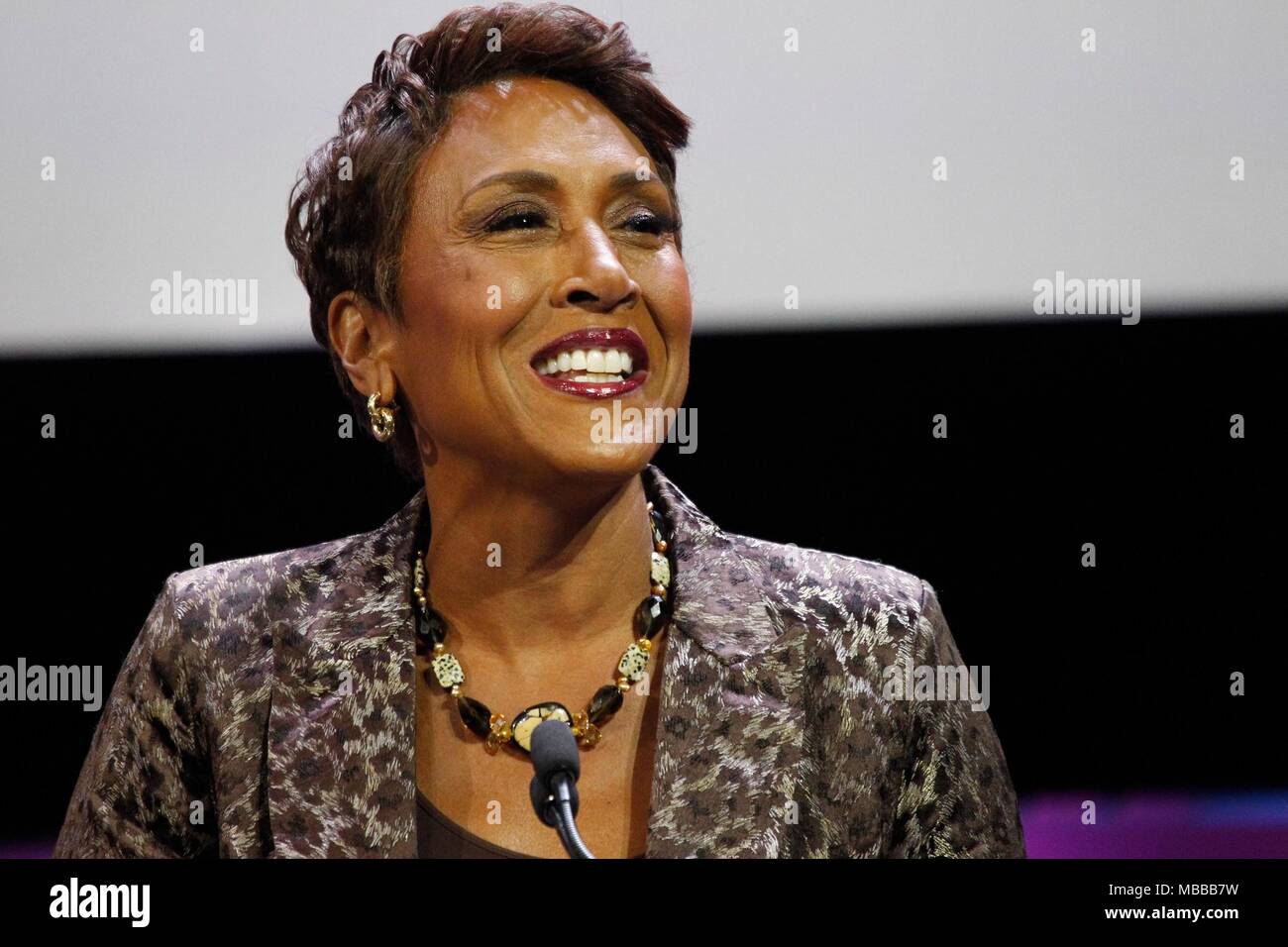 Las Vegas, NV, USA. Apr 9, 2018. Robin Roberts (récipiendaire de la Distinguished Service Award 2018 NAB) présents pour National Association of Broadcasters NAB Show - MON, Las Vegas Convention Center, Las Vegas, NV, le 9 avril 2018. Credit : JA/Everett Collection/Alamy Live News Banque D'Images