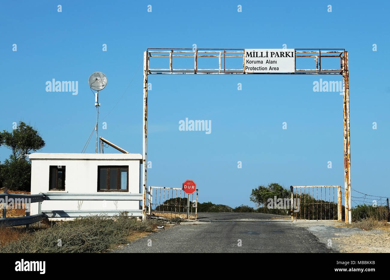 Entrée de la zone protégée de la péninsule de Karpas, dans le nord de Chypre. Banque D'Images