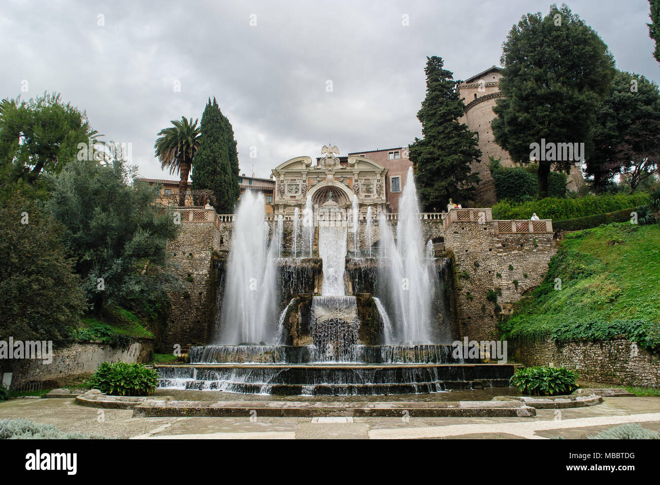 TIVOLI, ITALIE - 28 janvier 2010 : Fontana dell'Organo à Villa d'Este à Tivoli. Banque D'Images