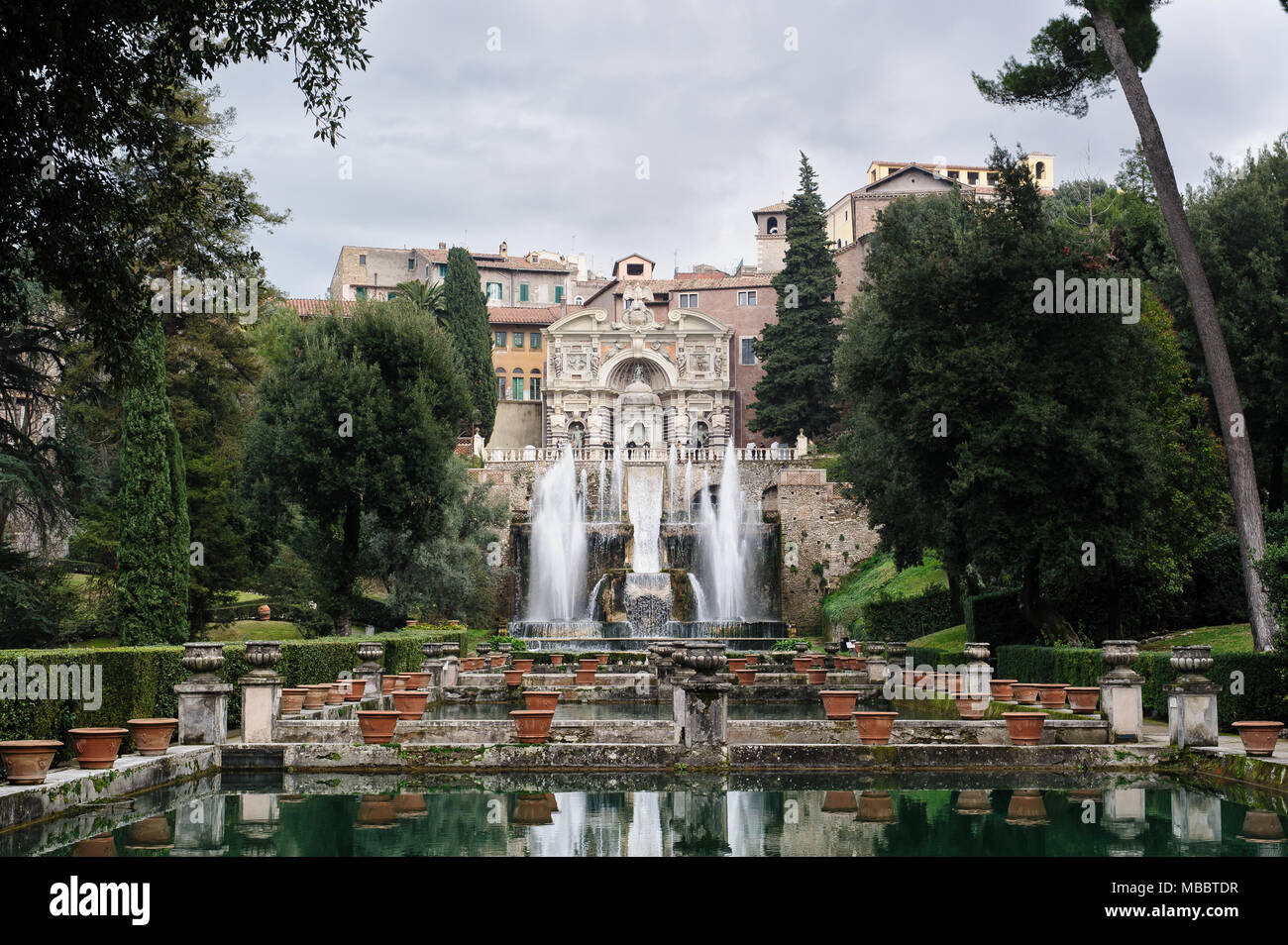 TIVOLI, ITALIE - 28 janvier 2010 : Fontana dell'Organo à Villa d'Este à Tivoli. Banque D'Images