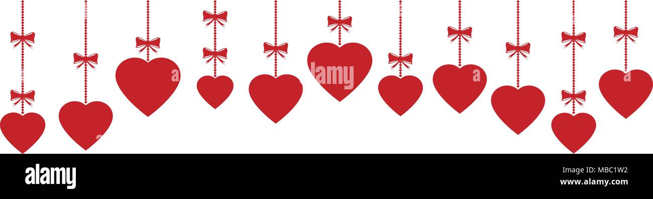 Valentines Day ornaments hanging Illustration de Vecteur
