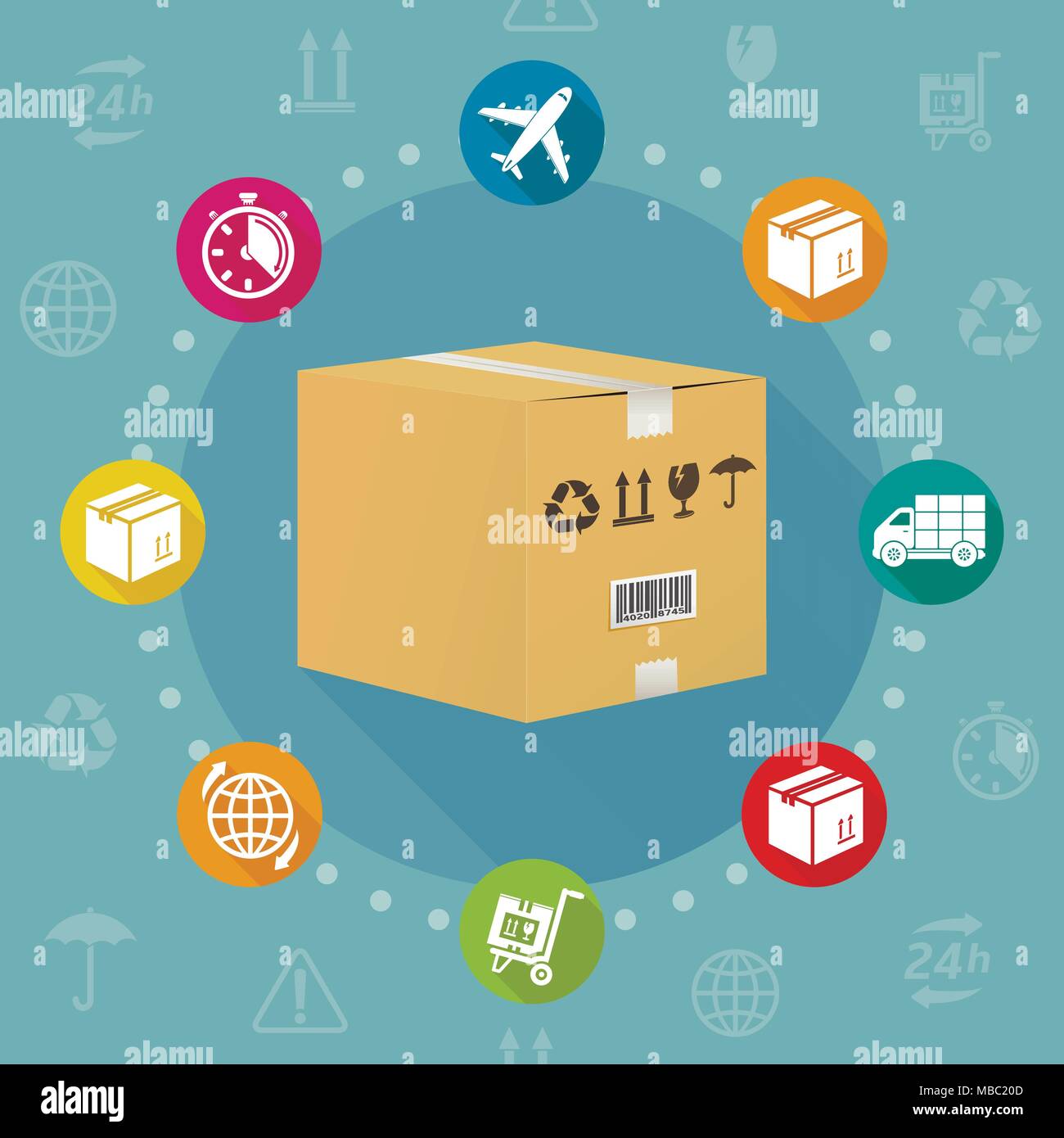 Service de livraison modèle plat, vector illustration Illustration de Vecteur