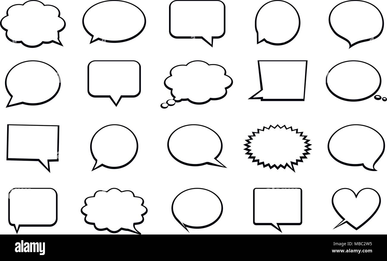 Vector set bulles sur fond blanc Illustration de Vecteur