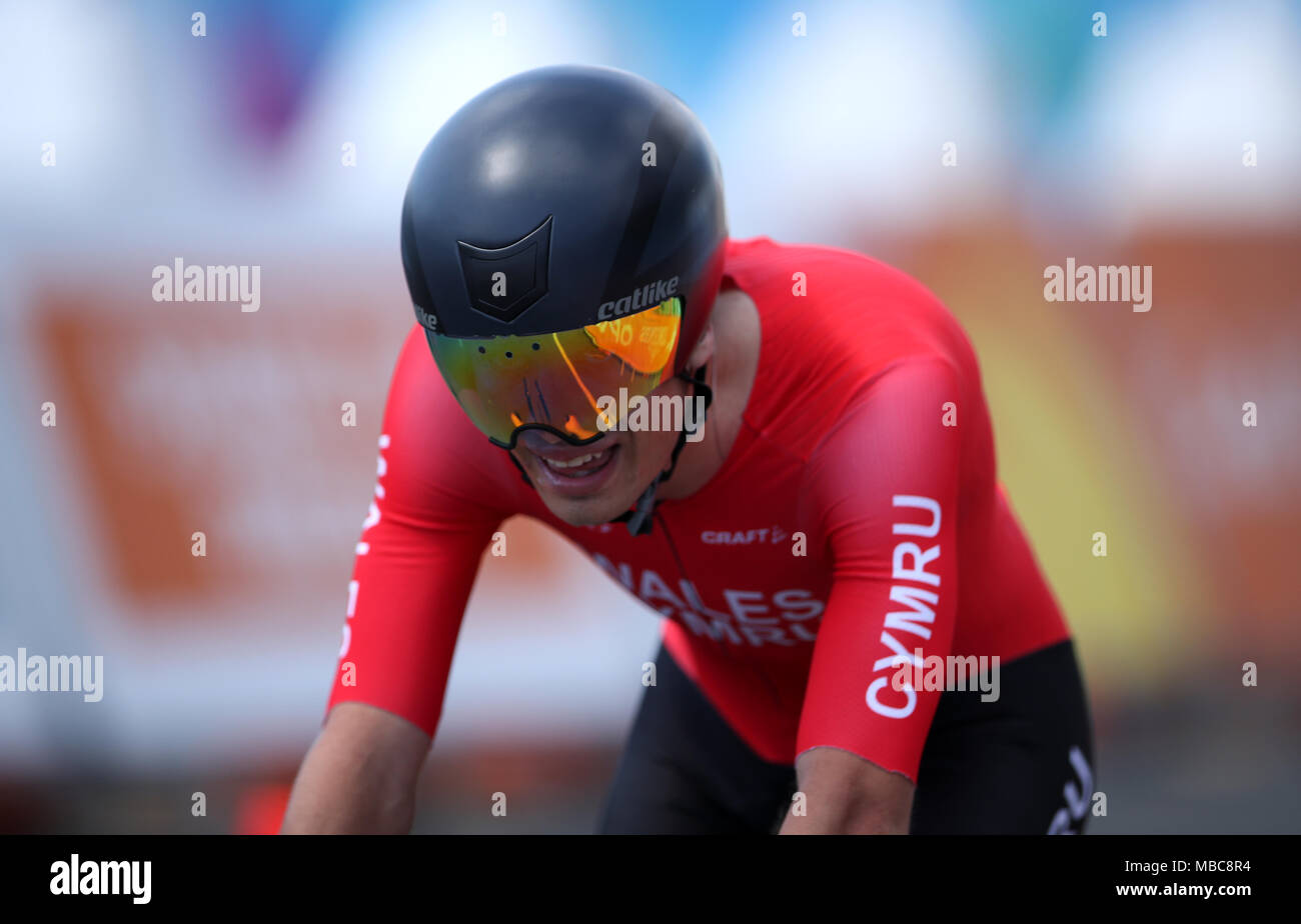 Pays de Galles' Peter Kibble en action au cours de Currumbin en front de mer sur la sixième journée des Jeux du Commonwealth de 2018 dans la Gold Coast, en Australie. Banque D'Images