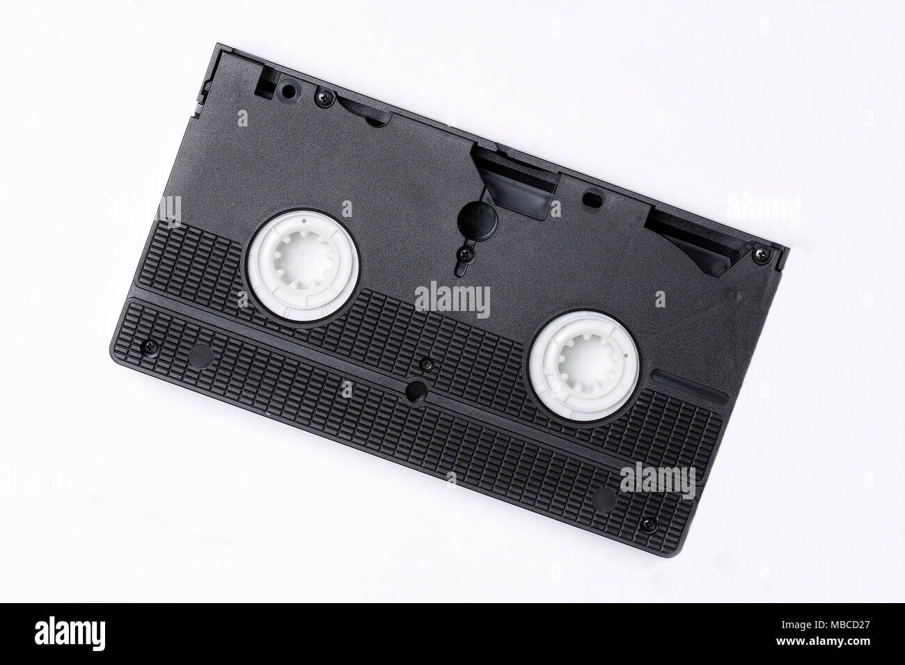 Cassette vidéo VHS sur un fond blanc Banque D'Images