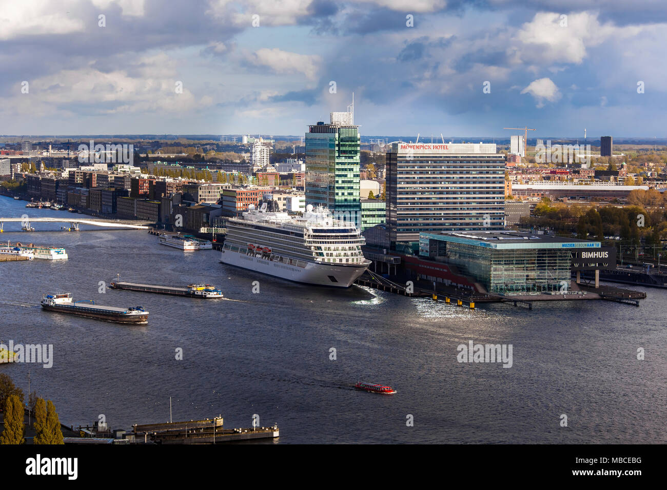 Vue aérienne de la ville d'Amsterdam, Hollande Banque D'Images