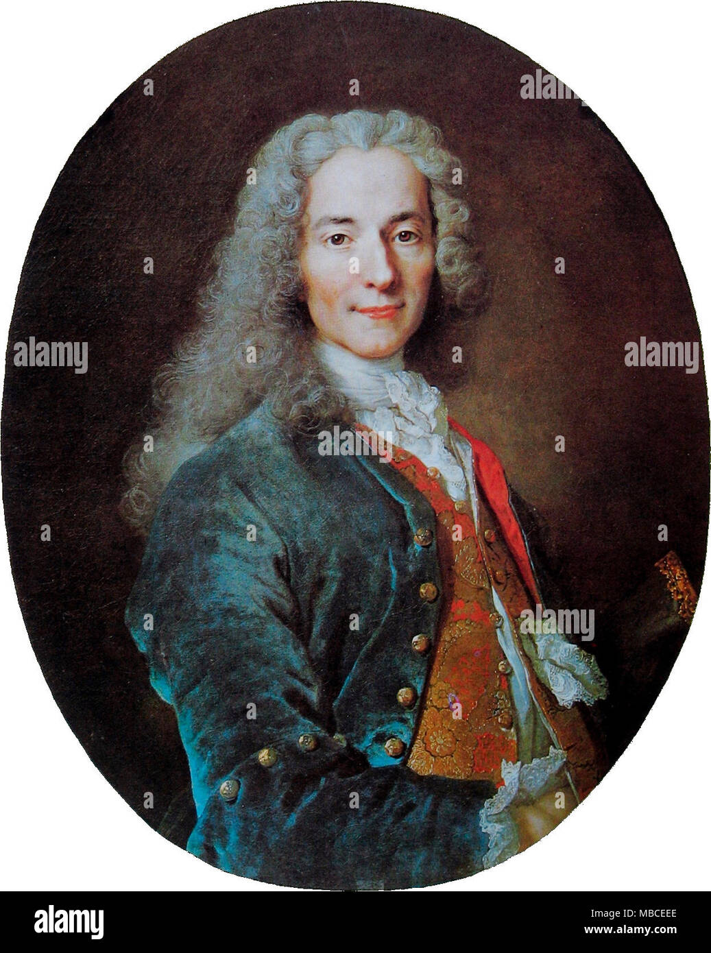 Francois-Marie Arouet (1694-1778), connu sous le nom de Voltaire, écrivain et philosophe des Lumières Française - Nicolas de Largilliere, vers 1725 Banque D'Images