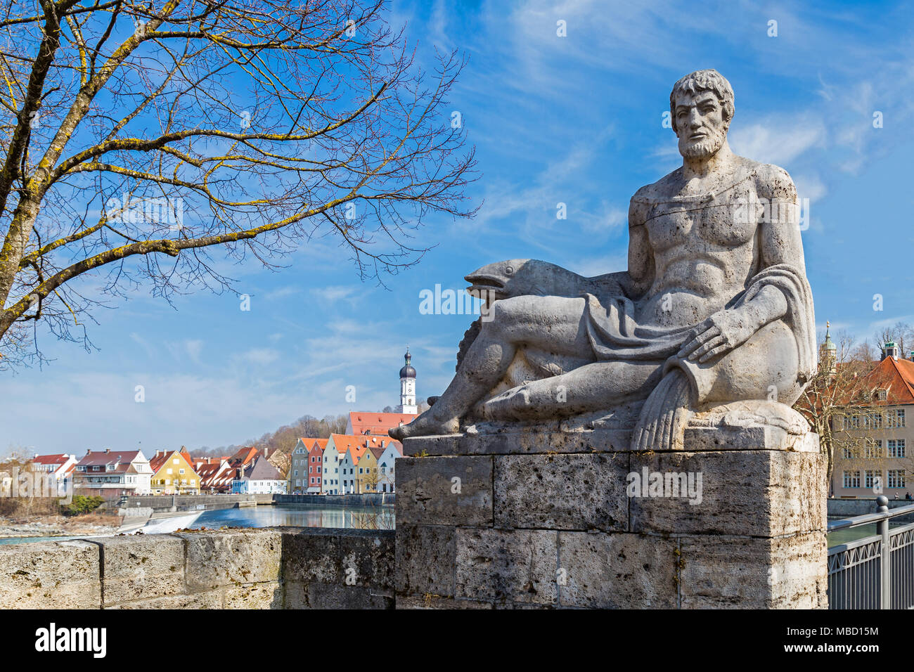 Père Lech, une sculpture de Landsberg, en Allemagne Banque D'Images