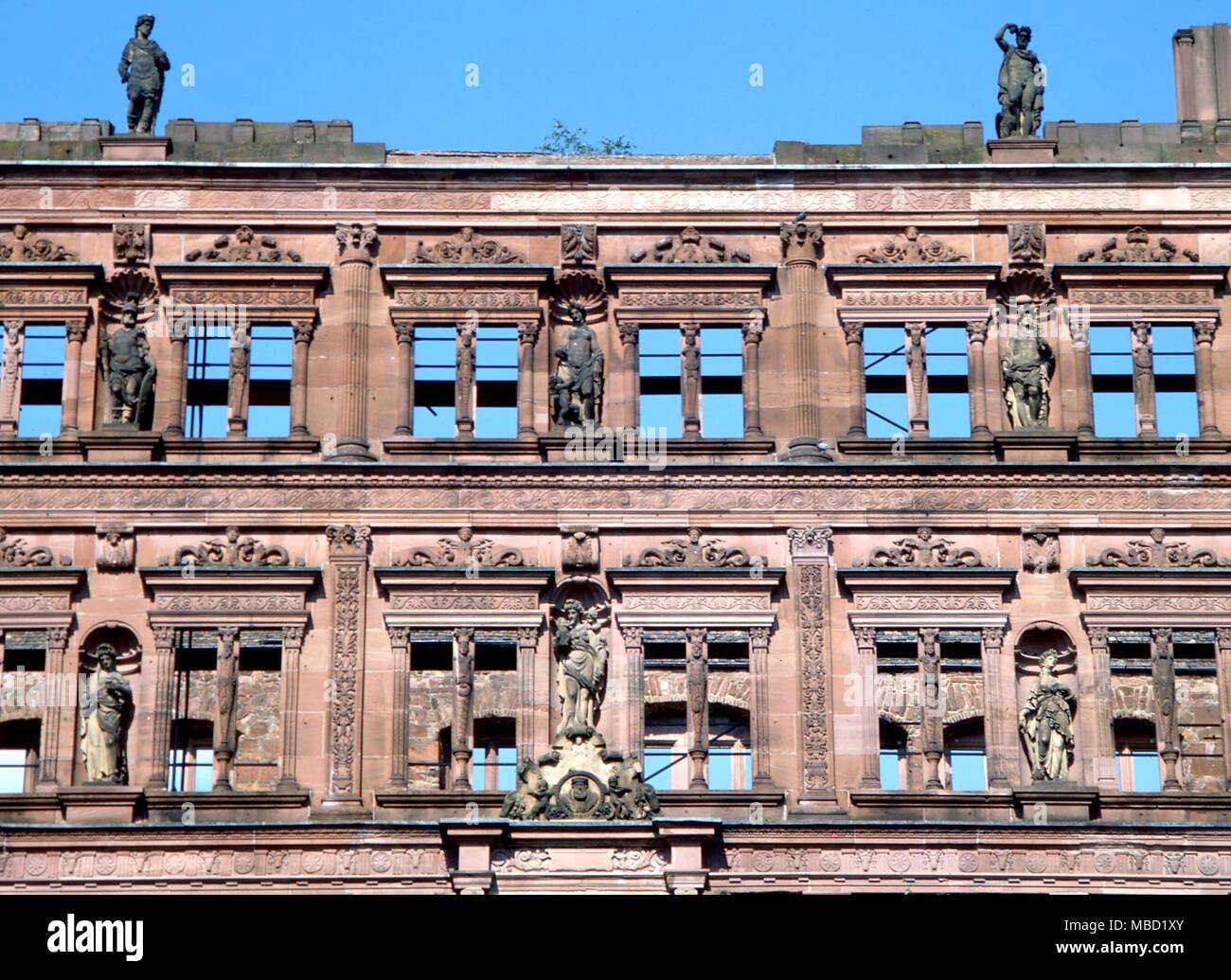 6ème siècle. imprimer astrologique allemand Collection privée personnifications de la sept planètes, sur la façade d'Heidleburg Château Banque D'Images