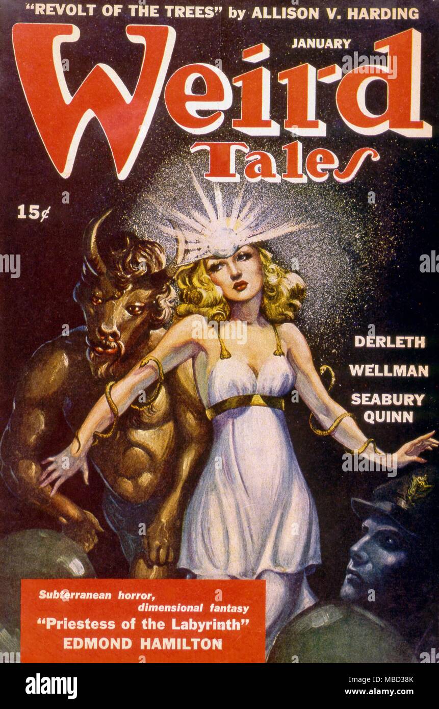 La science-fiction et d'horreur des magazines. Couvrir de Weird Tales. Banque D'Images