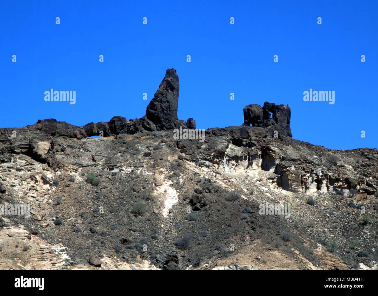 Les affleurements rocheux de la Gran Canaria, dans les Canaries, qui sont présentées par certains comme les vestiges du continent perdu de l'Atlantide Banque D'Images