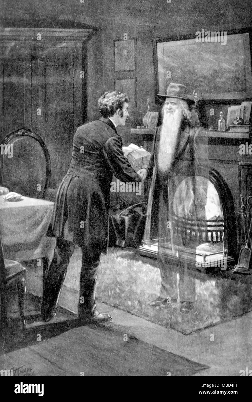 D'étranges phénomènes de disparition - man - illustration par J. Augustus Knapp à John Uri Lloyd, Etidorhpa, 1896. - © /Charles Walker Banque D'Images
