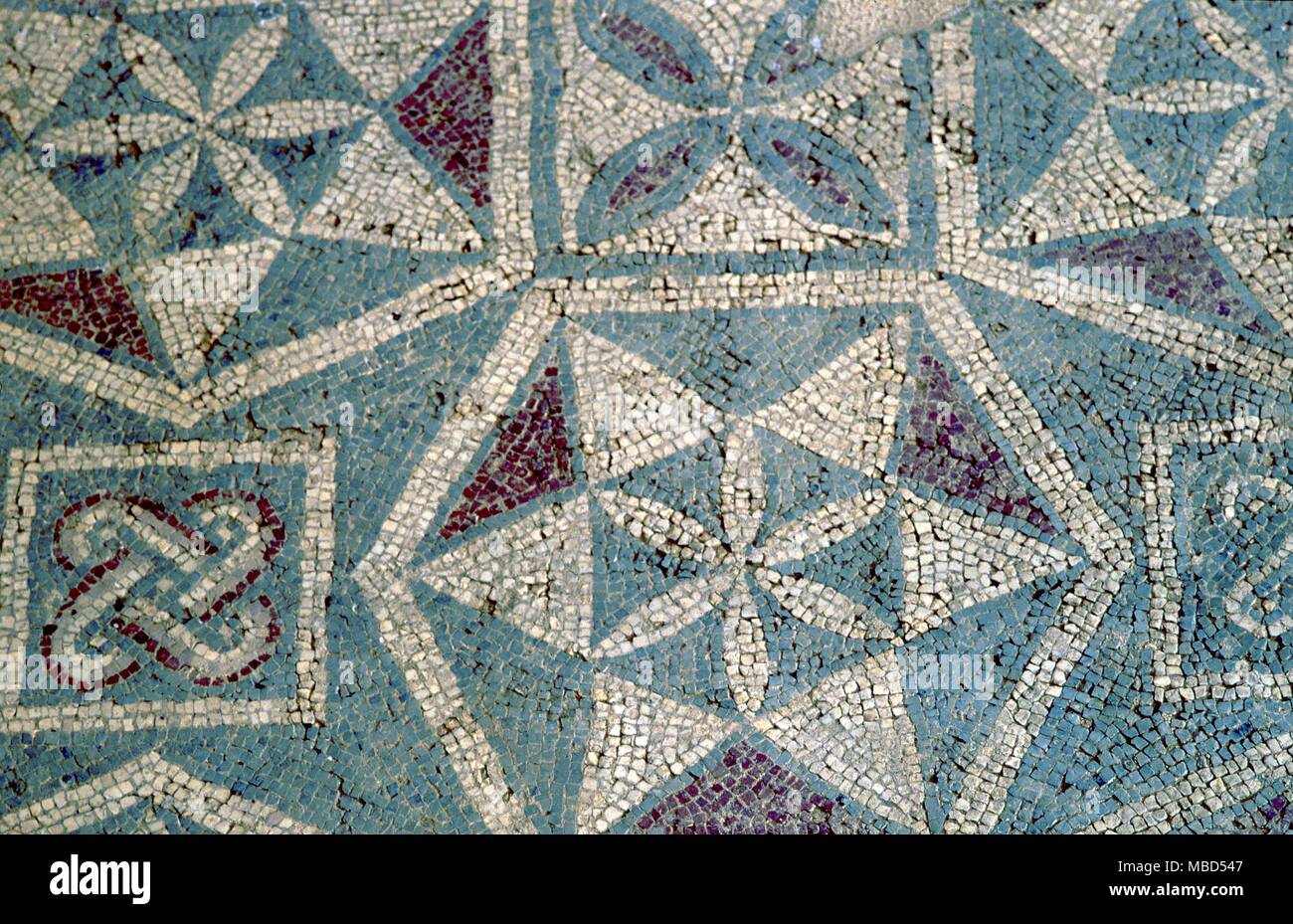 La villa romaine du Casale, Piazza Armerina. Sicile étoile représenté dans la mosaïque. 3e siècle Banque D'Images