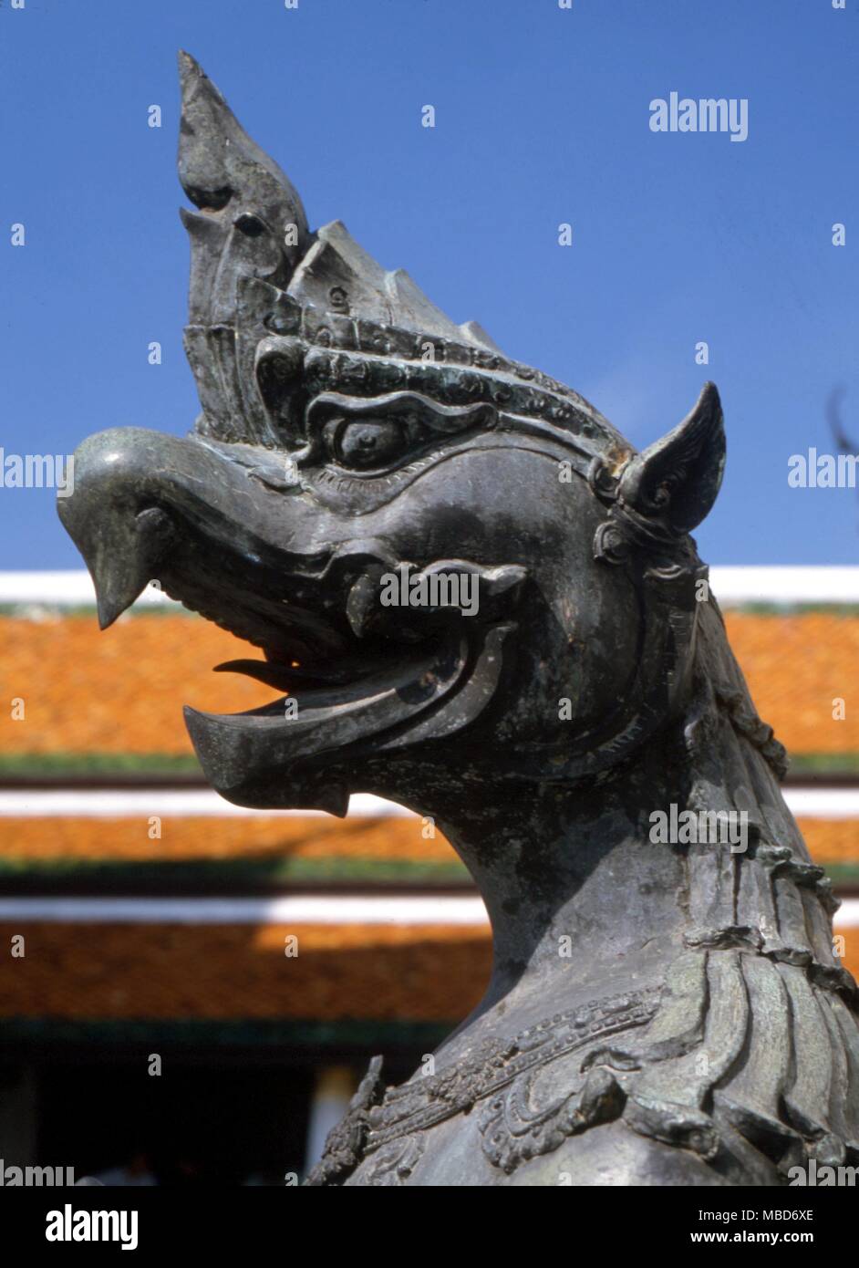 Temple thaï, démon de Wat Po, Bangkok Banque D'Images