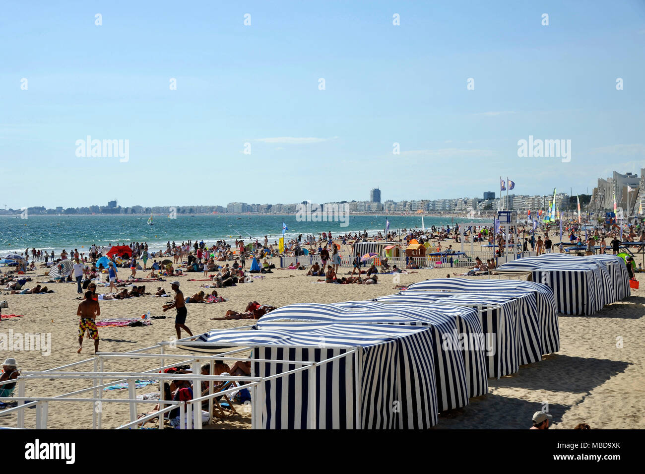 Pornichet (ouest France) 'plage des Libraires' la plage en été et la