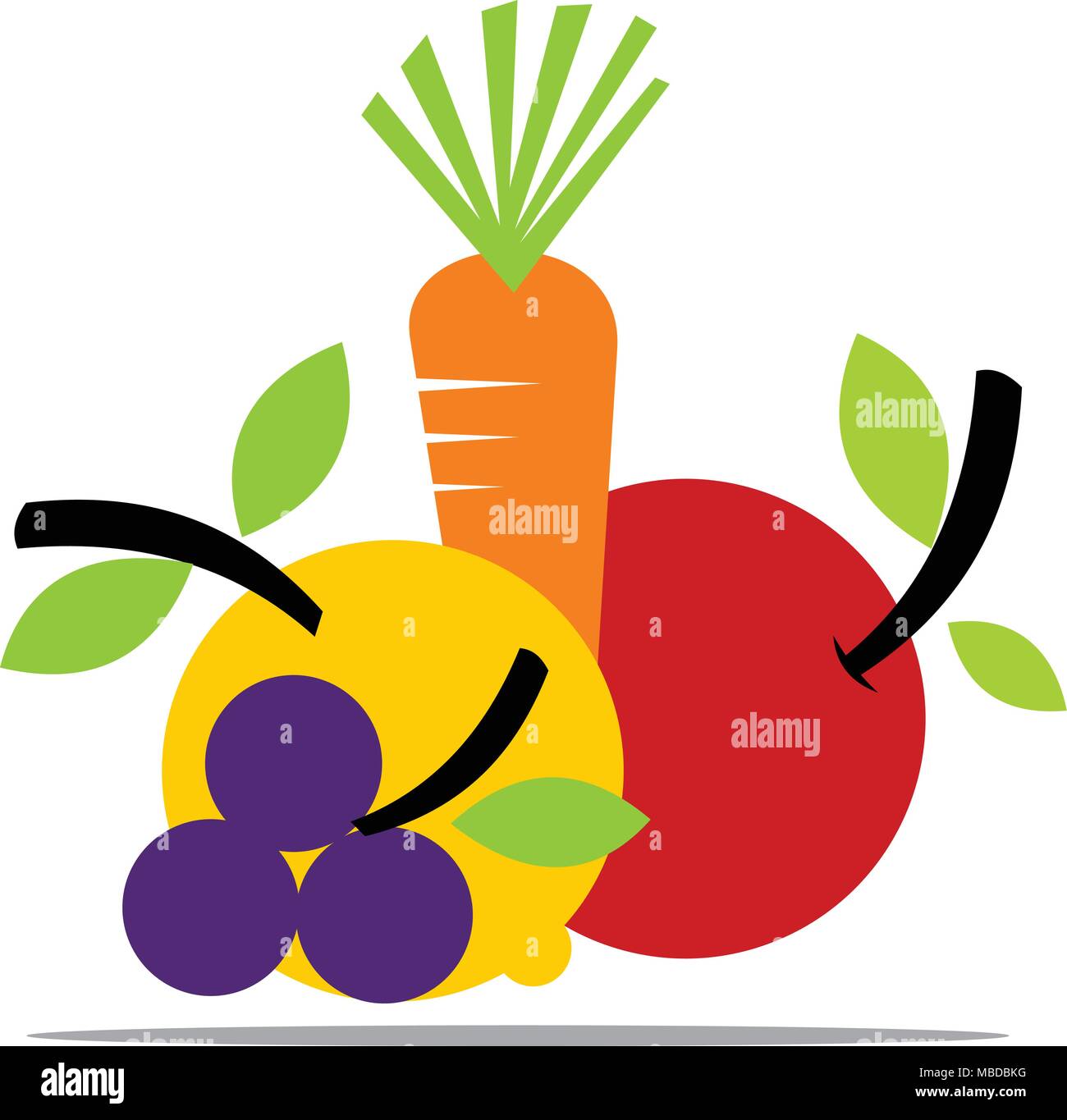 Fruits et légumes frais Illustration de Vecteur