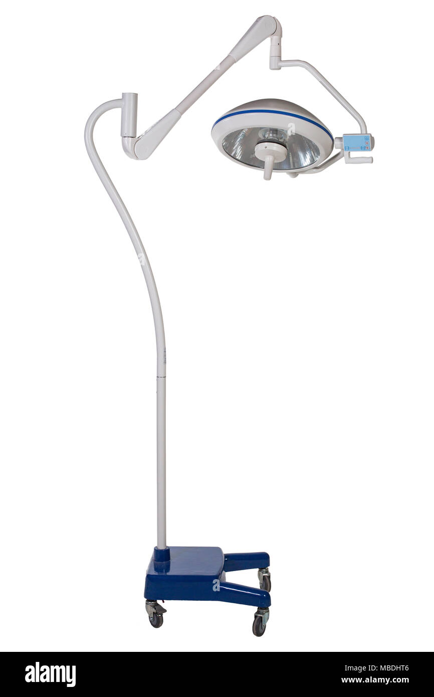 Équipement médical moderne - lampe chirurgicale ajustable en salle d'opération isolated on white Banque D'Images