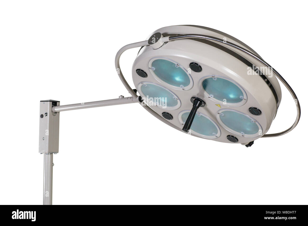 Équipement médical moderne - chirurgie lampe en salle d'opération isolated on white Banque D'Images