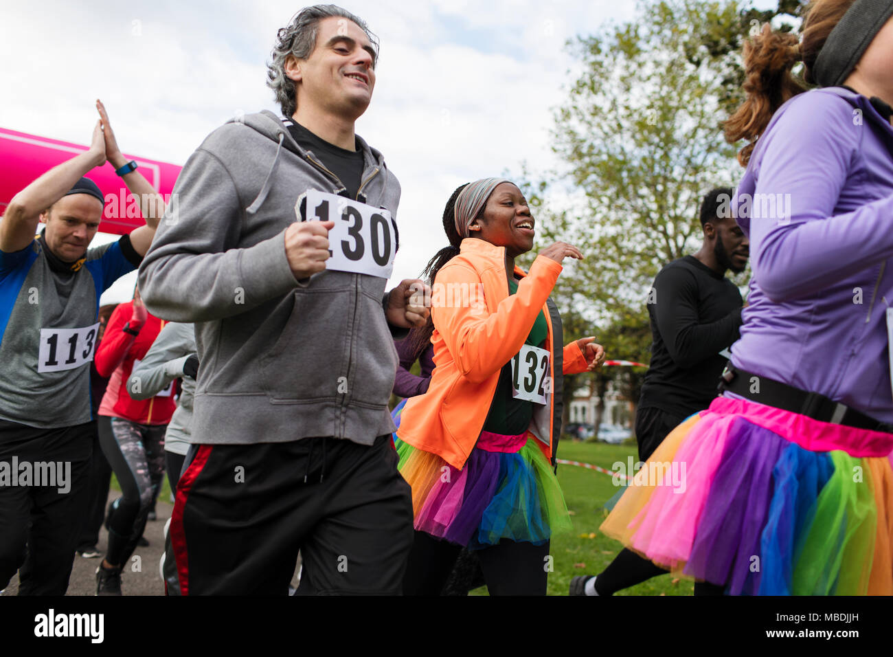 La charité pour les coureurs à courir à park Banque D'Images