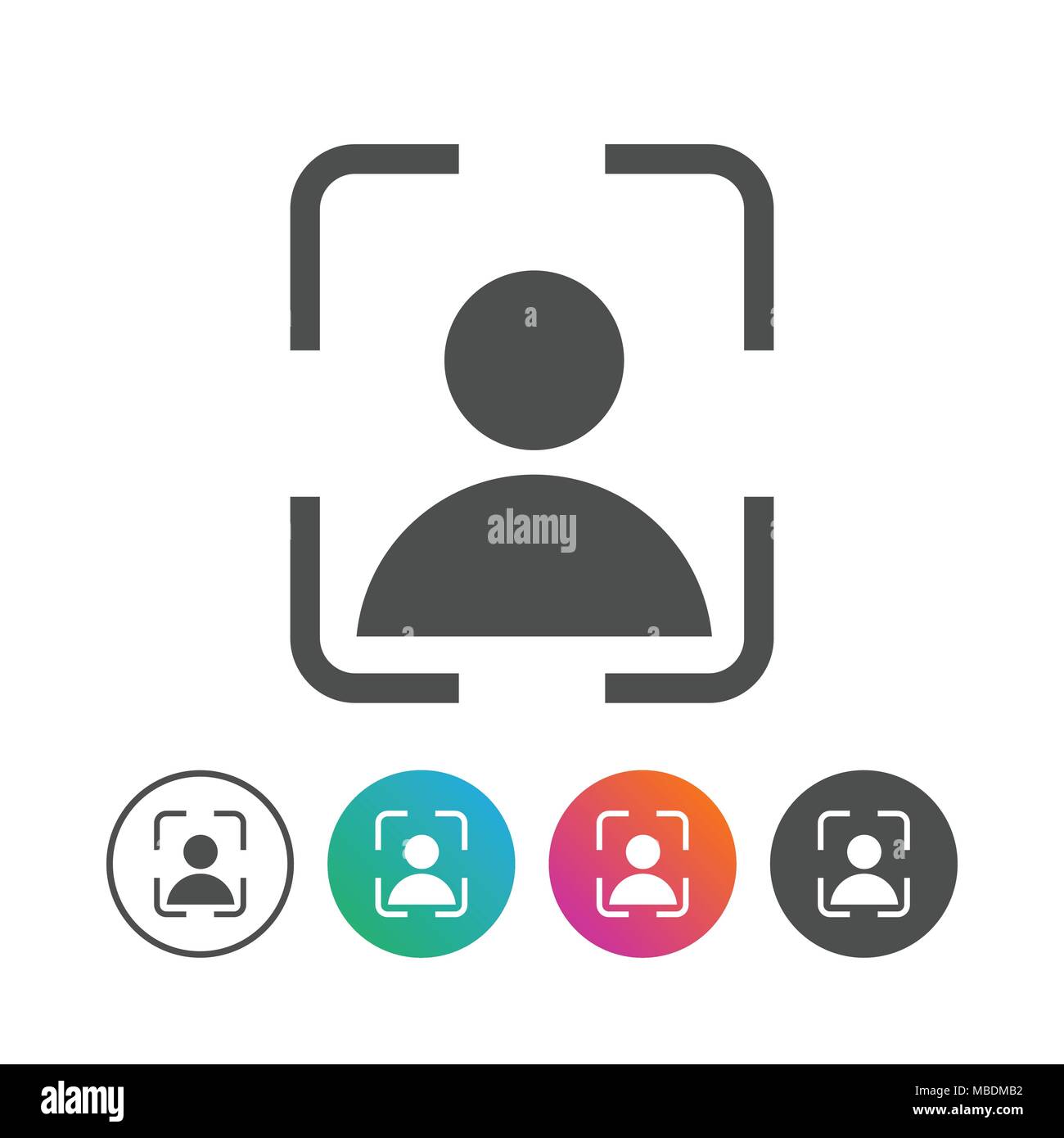 Portrait simple symbole vecteur icône Graphic Design Logo Set Illustration de Vecteur