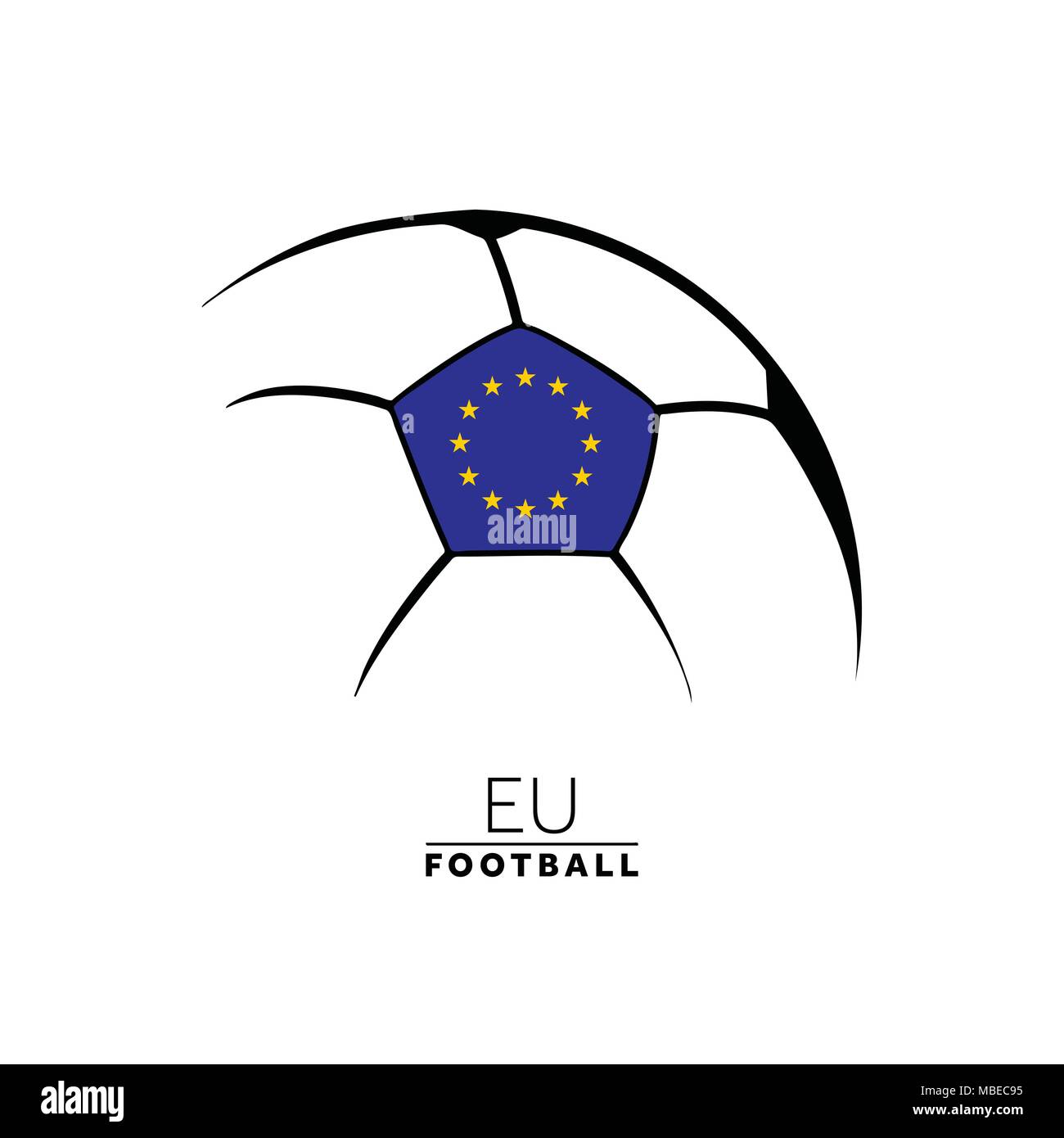 Football Football minimaliste avec drapeau de l'Union européenne Illustration de Vecteur