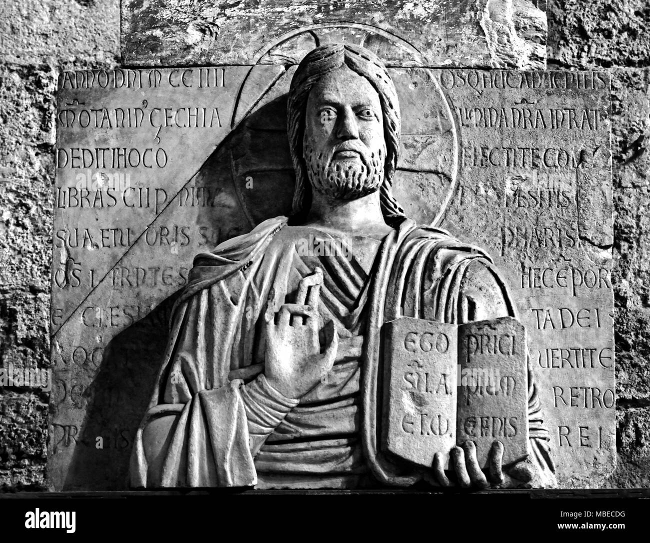 Cristo Pantocratore (stile pisano) - Le Christ Pantocrator (1204) 13e siècle de style pisan Toscane Italie italien (Musée National de San Matteo - Pisa) Banque D'Images