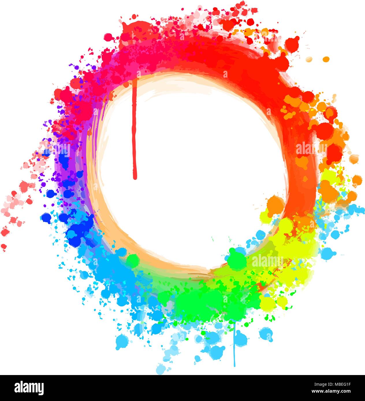 Peint en couleur background circle . Belle toile dessiné à la main. Utilisable pour le site web, les médias sociaux et d'impression décoration. Illustration de Vecteur