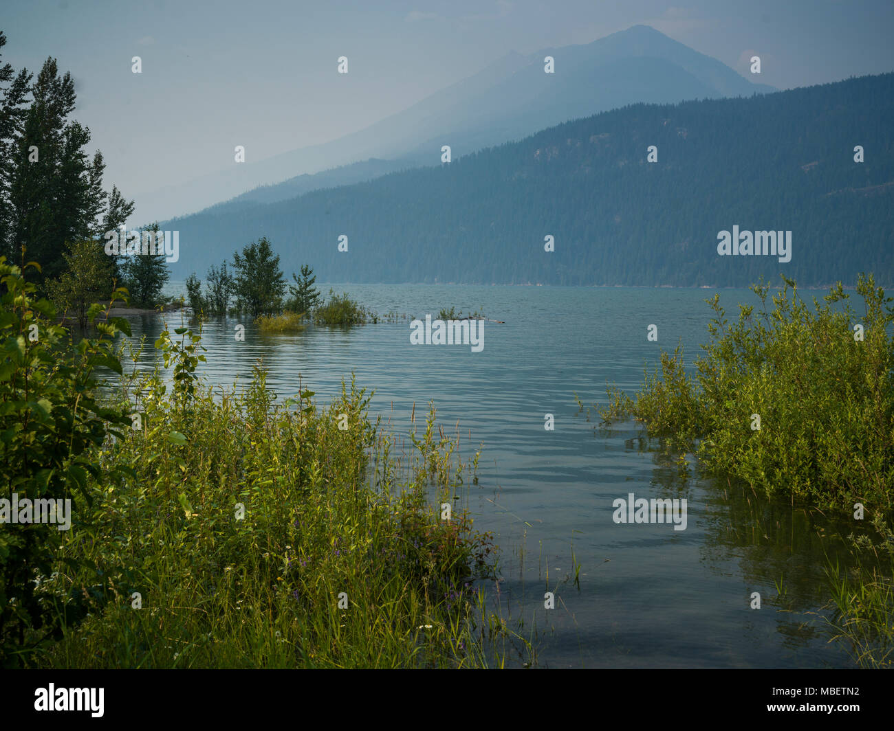 Vue panoramique du lac, le lac Kootenay, Colombie-Britannique, Canada Banque D'Images