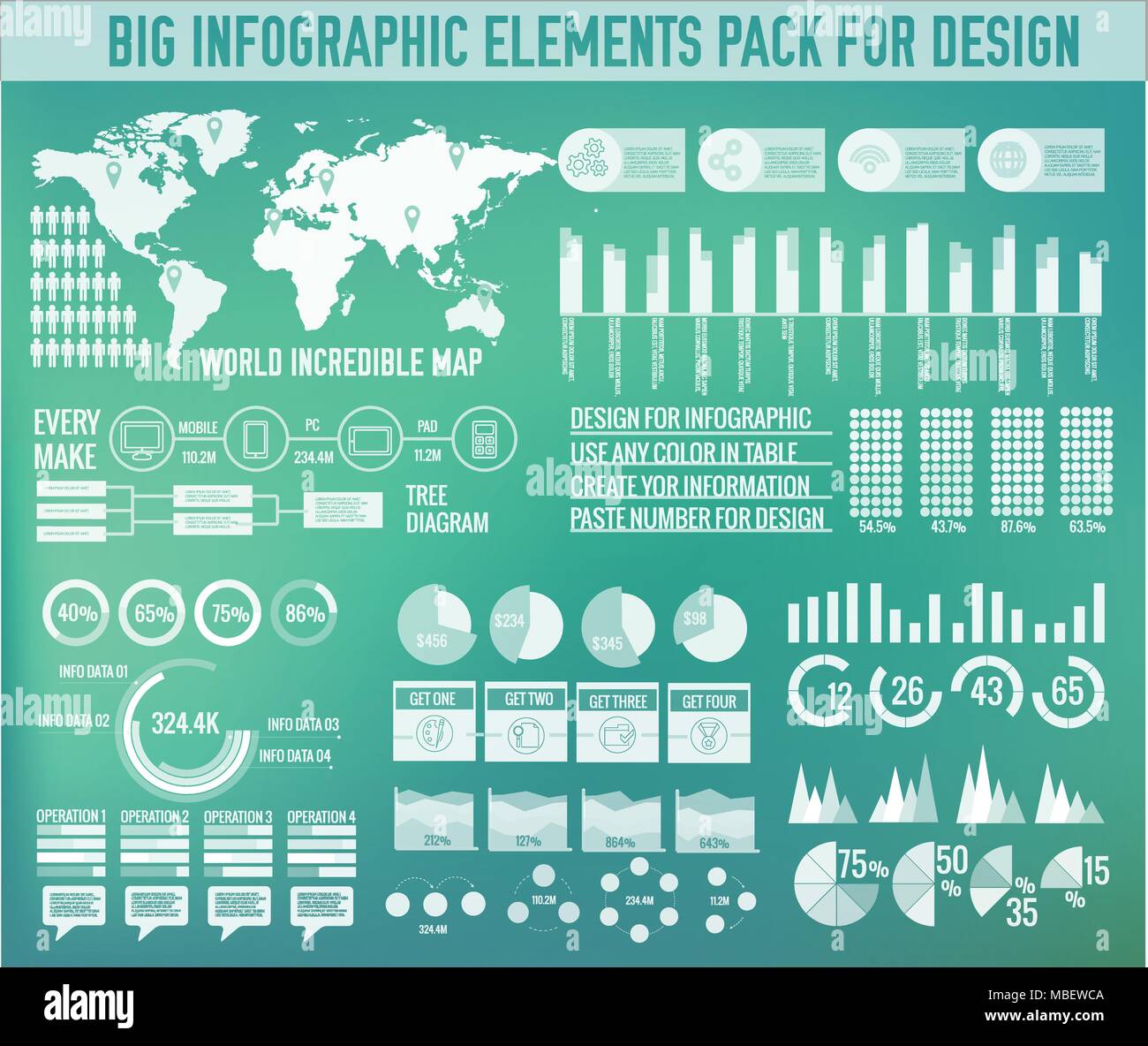 Des éléments modernes de grande infographie Jeu de graphiques sur l'arrière-plan flou. Modèle coloré pour vous design, web et applications mobiles. Concept d'illustration vectorielle Illustration de Vecteur