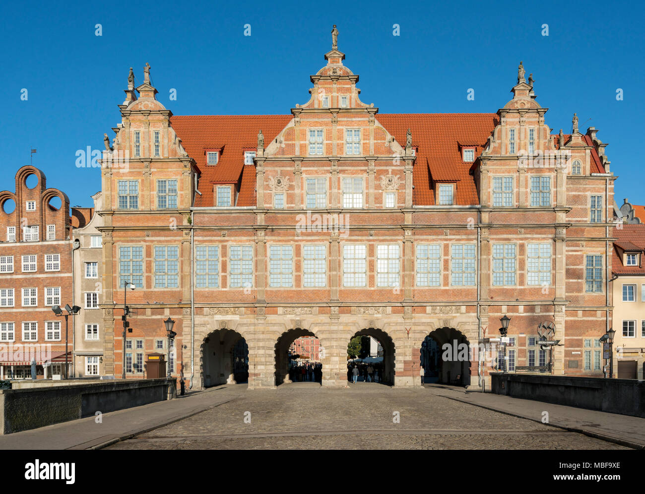 Green Gate Palace entrée de la vieille ville de Gdansk, Pologne, Europe Banque D'Images