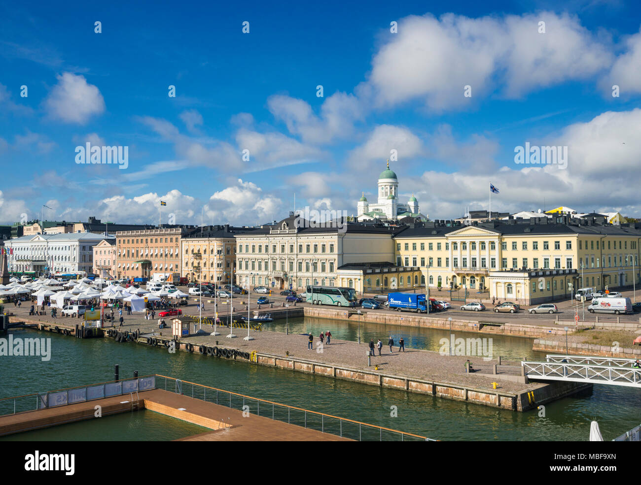 Helsinki, Finlande, se dressent les bâtiments du front de mer Banque D'Images