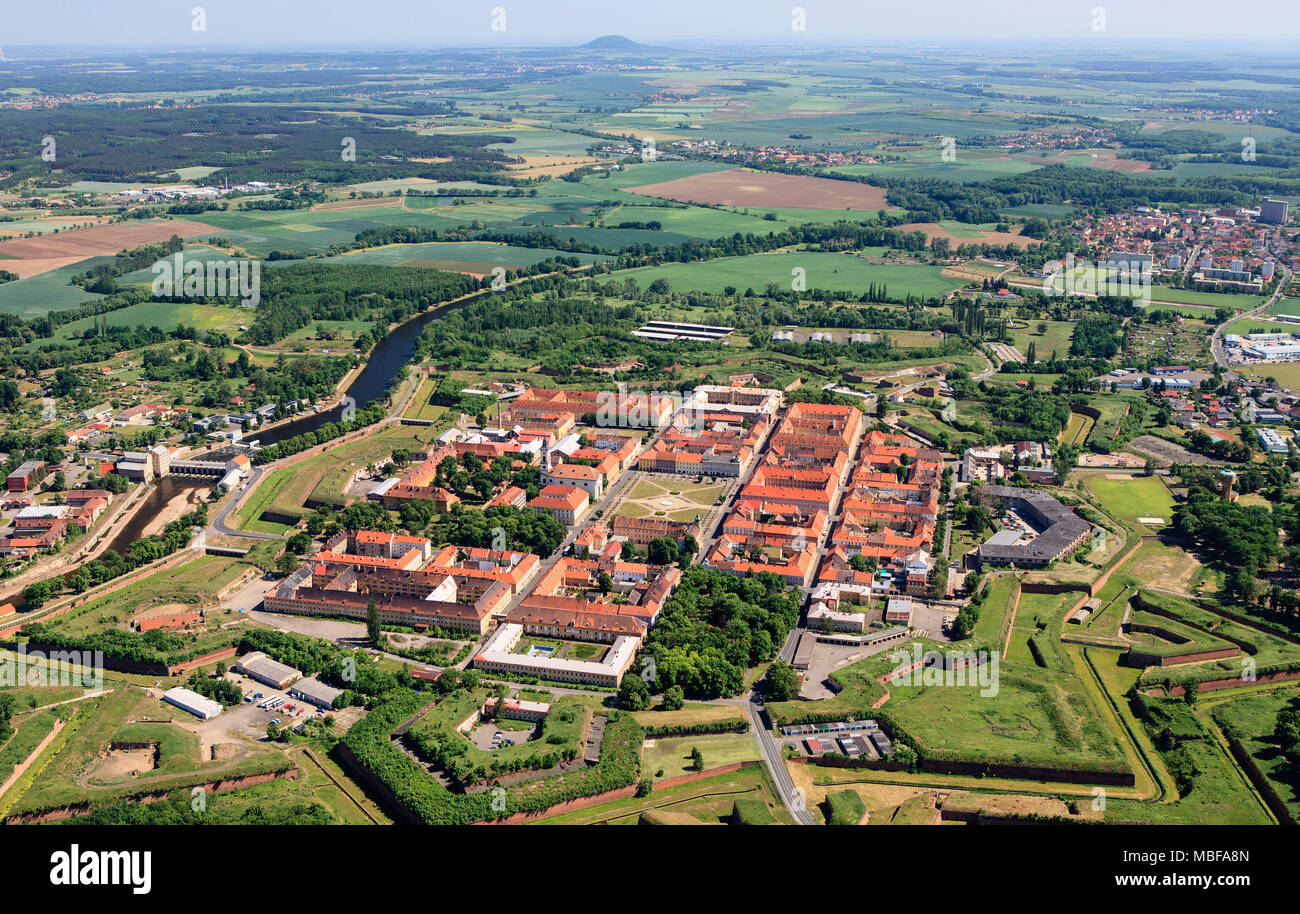 La ville de Terezin, vue aérienne Banque D'Images