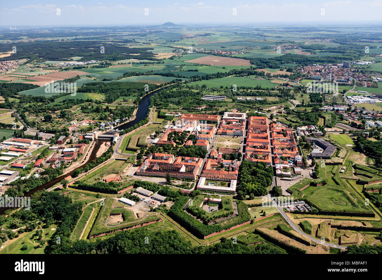 La ville de Terezin, vue aérienne Banque D'Images