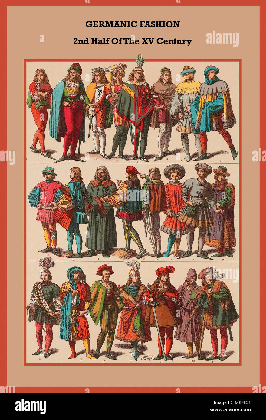 La mode germanique 2e moitié du XV siècle Banque D'Images