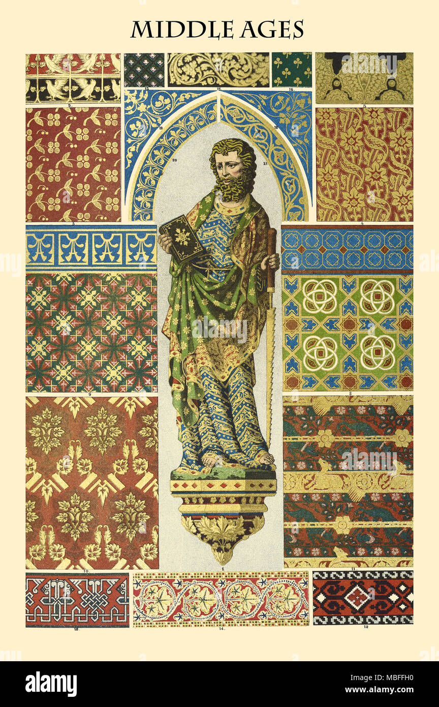 Ornement-MOYEN-ÂGE Banque D'Images