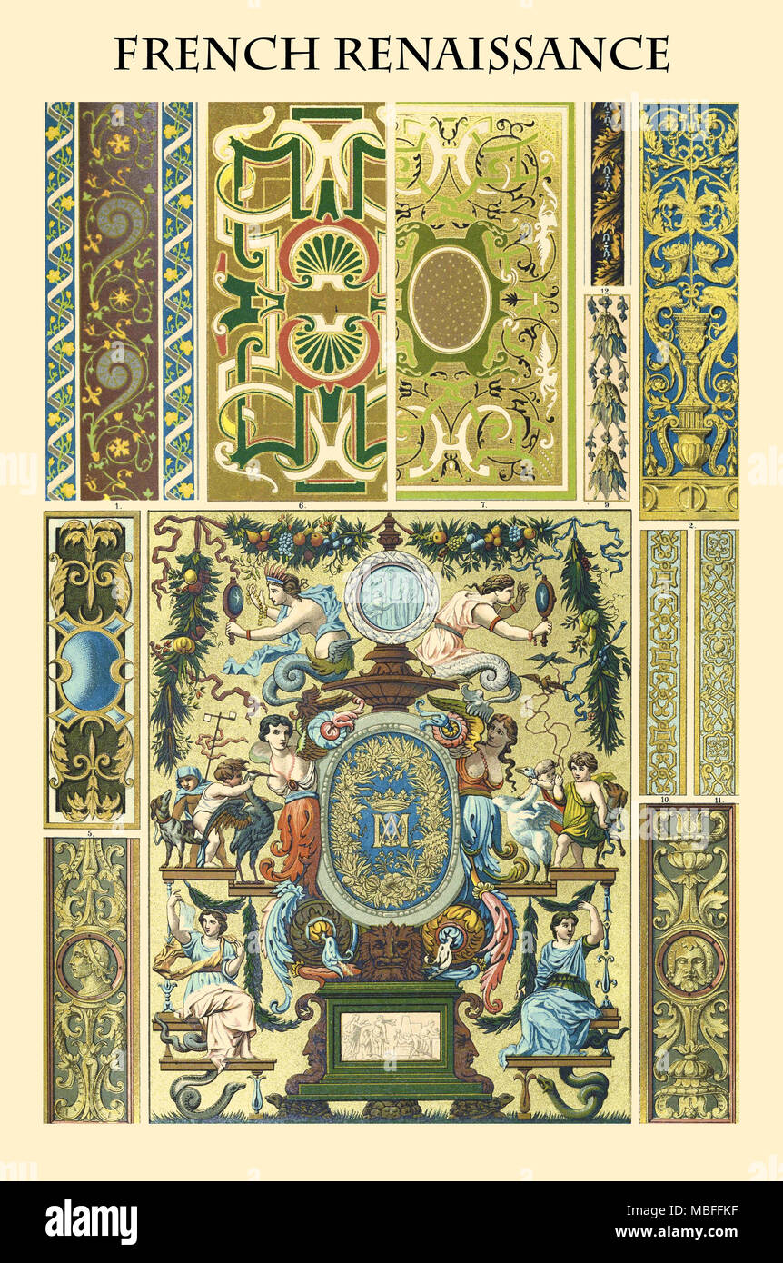 La renaissance française-ornement Banque D'Images