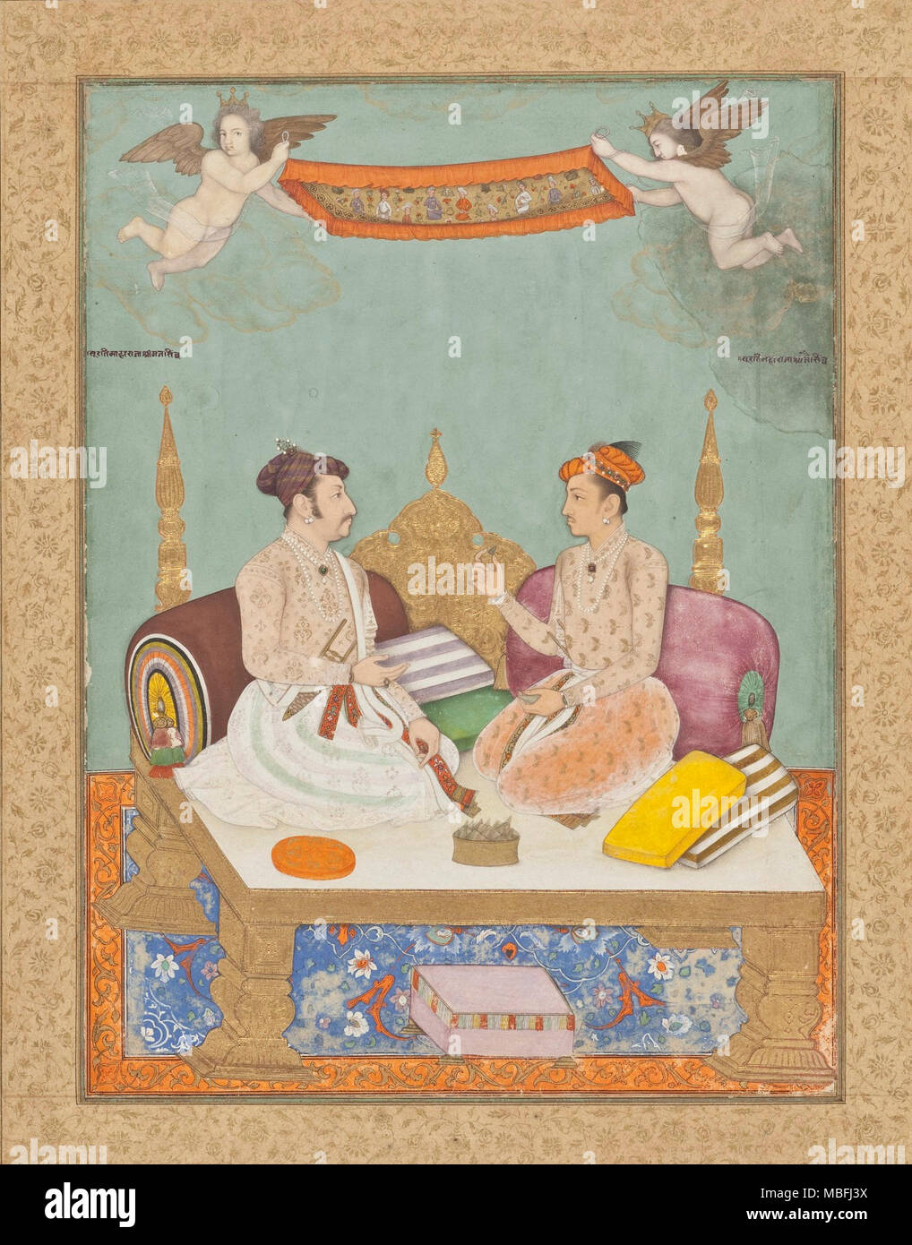 Maharaja Jai Singh d'Amber et Maharaja Gaj Singh de Marwar Banque D'Images